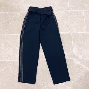 Aritzia Wilfred Tie Front Pants Navy Cropped